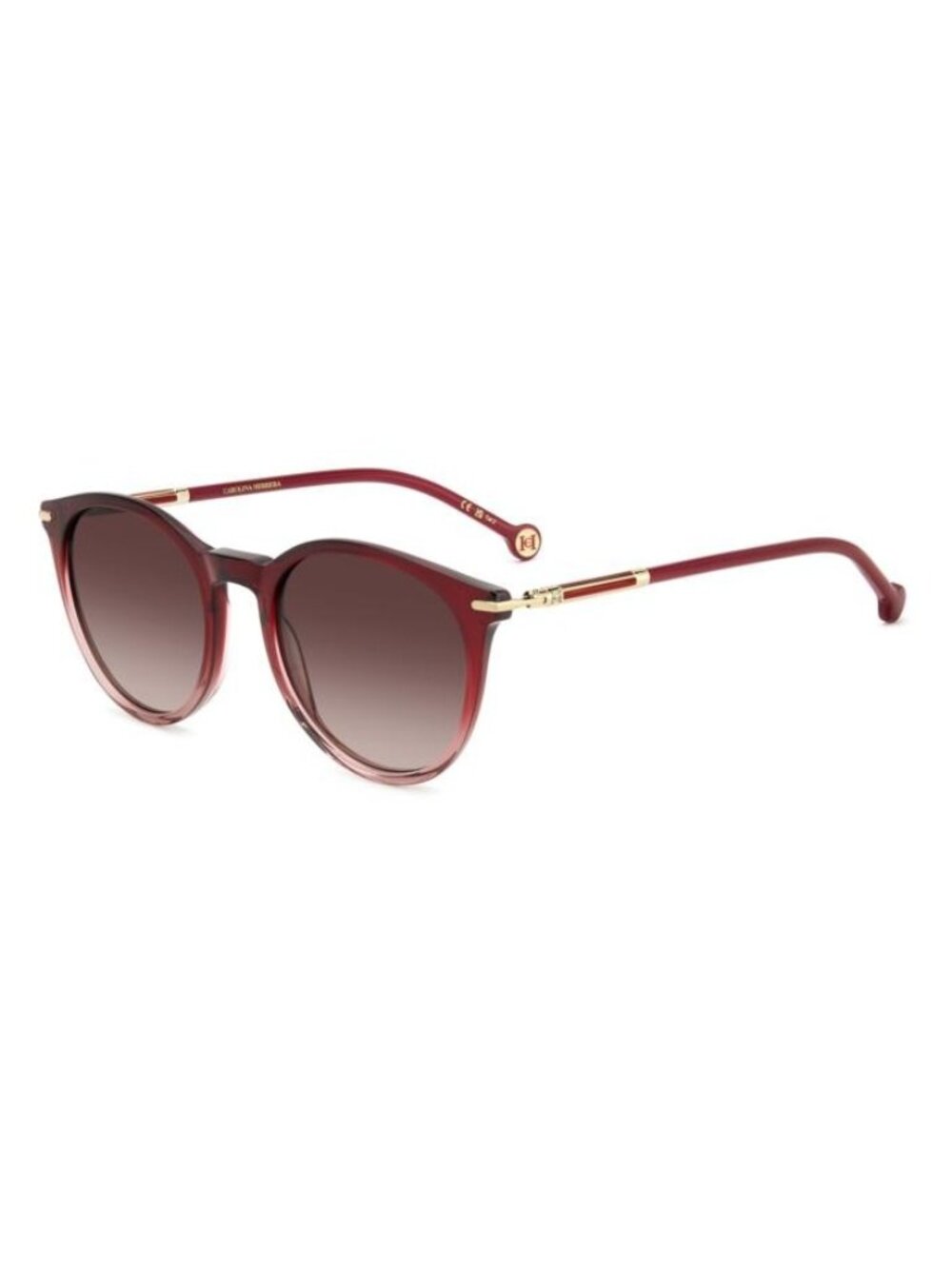 New Carolina Herrera Women's Sunglasses Red Butterfly Brown Lens Acetate Frame